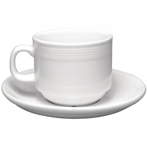 Olympia Linear Stacking Tea Cup Saucers
