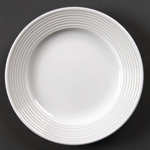 Olympia Linear Wide Rimmed Plates 150mm