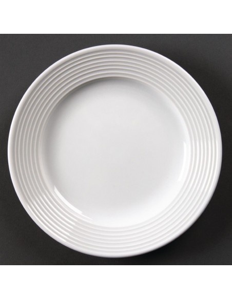 Olympia Linear Wide Rimmed Plates 150mm
