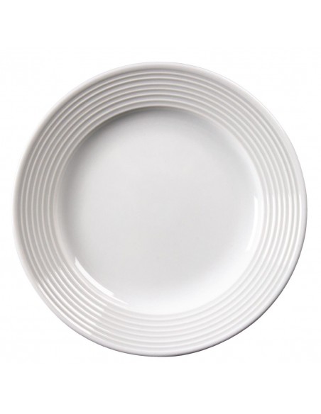 Olympia Linear Wide Rimmed Plates 150mm