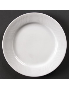 Olympia Linear Wide Rimmed Plates 200mm