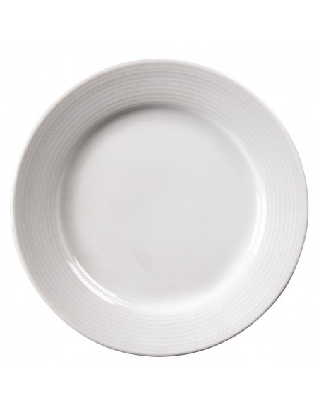 Olympia Linear Wide Rimmed Plates 200mm
