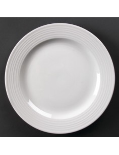 Olympia Linear Wide Rimmed Plates 310mm