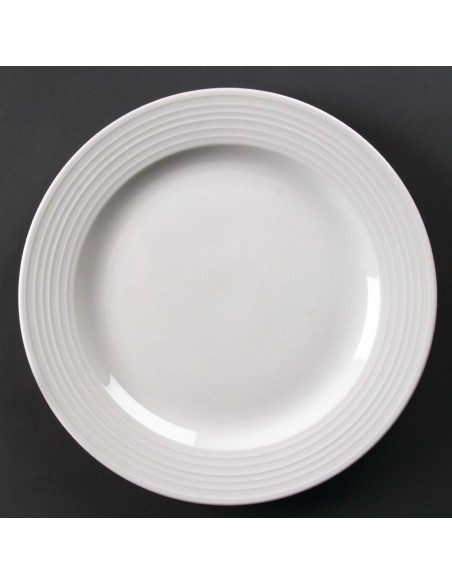 Olympia Linear Wide Rimmed Plates 310mm
