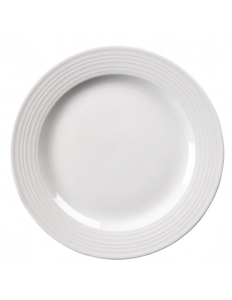 Olympia Linear Wide Rimmed Plates 310mm