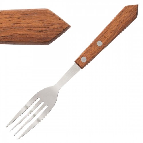 Steak Fork Wooden Handle 100mm