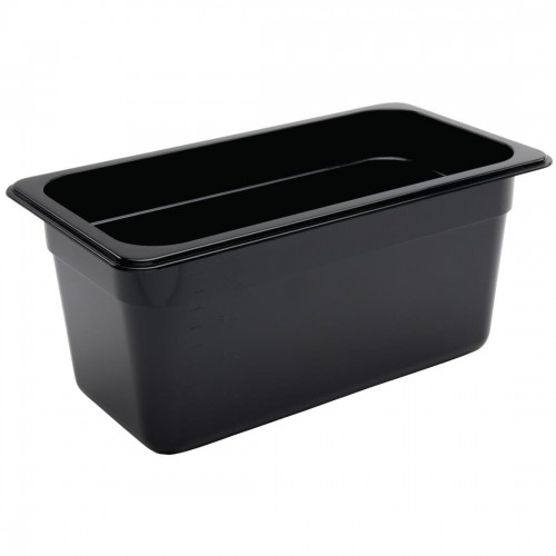 Vogue Polycarbonate 1/3 Gastronorm Container 150mm Black