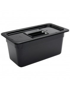 Vogue Polycarbonate 1/3 Gastronorm Container 150mm Black 2
