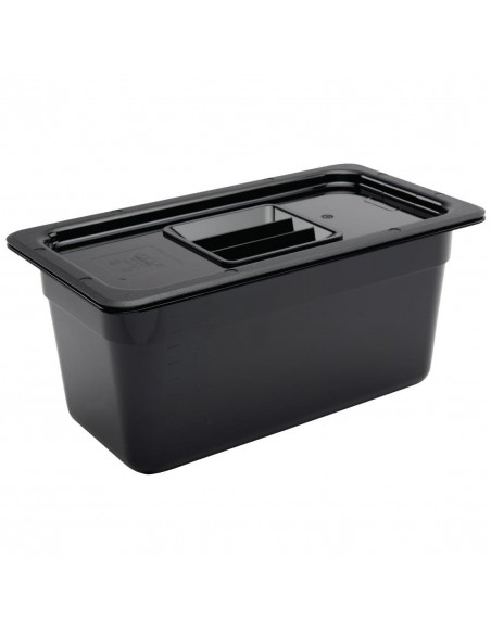 Vogue Polycarbonate 1/3 Gastronorm Container 150mm Black