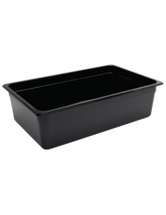 Vogue Polycarbonate 1/1 Gastronorm Container 150mm Black