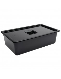 Vogue Polycarbonate 1/1 Gastronorm Container 150mm Black 2