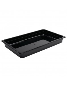 Vogue Polycarbonate 1/1 Gastronorm Container 65mm Black