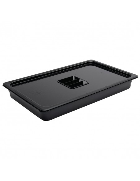 Vogue Polycarbonate 1/1 Gastronorm Container 65mm Black