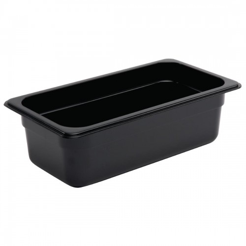 Vogue Polycarbonate 1/3 Gastronorm Container 100mm Black