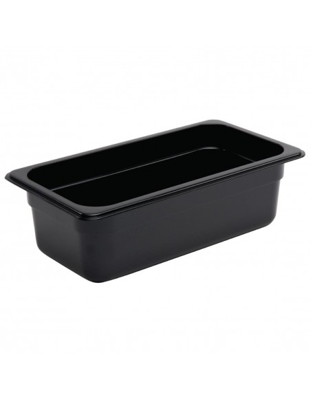 Vogue Polycarbonate 1/3 Gastronorm Container 100mm Black