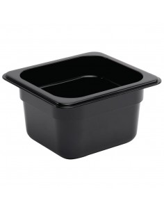 Vogue Polycarbonate 1/6 Gastronorm Container 100mm Black