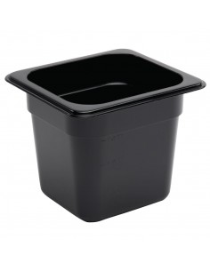 Vogue Polycarbonate 1/6 Gastronorm Container 150mm Black