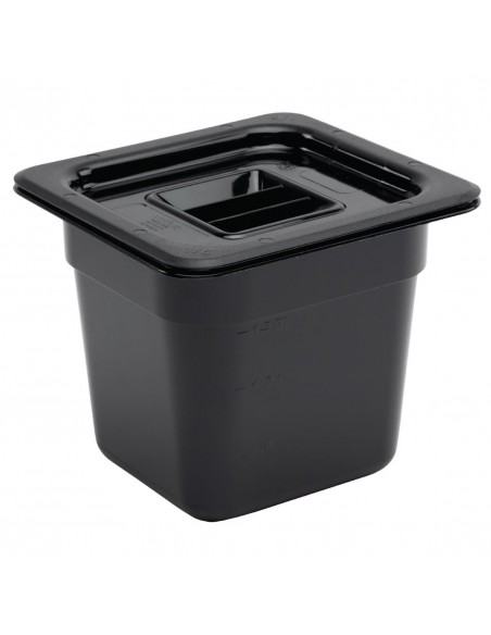 Vogue Polycarbonate 1/6 Gastronorm Container 150mm Black
