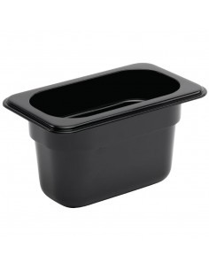 Vogue Polycarbonate 1/9 Gastronorm Container 100mm Black