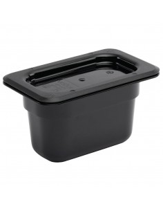 Vogue Polycarbonate 1/9 Gastronorm Container 100mm Black 2