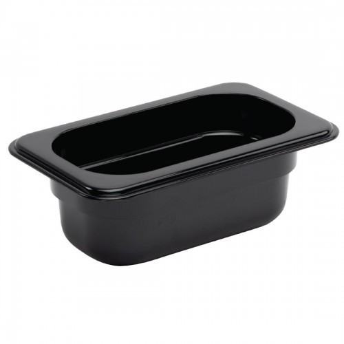 Vogue Polycarbonate 1/9 Gastronorm Container 65mm Black