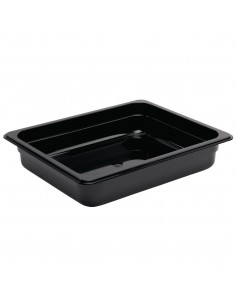 Vogue Polycarbonate 1/2 Gastronorm Container 65mm Black