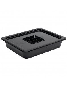 Vogue Polycarbonate 1/2 Gastronorm Container 65mm Black 2