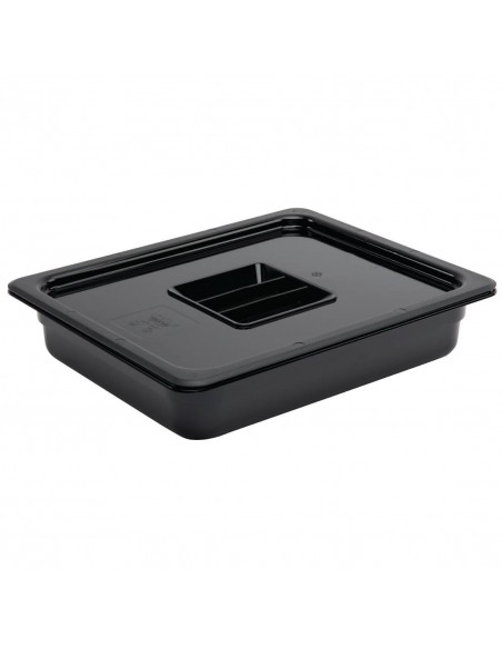 Vogue Polycarbonate 1/2 Gastronorm Container 65mm Black