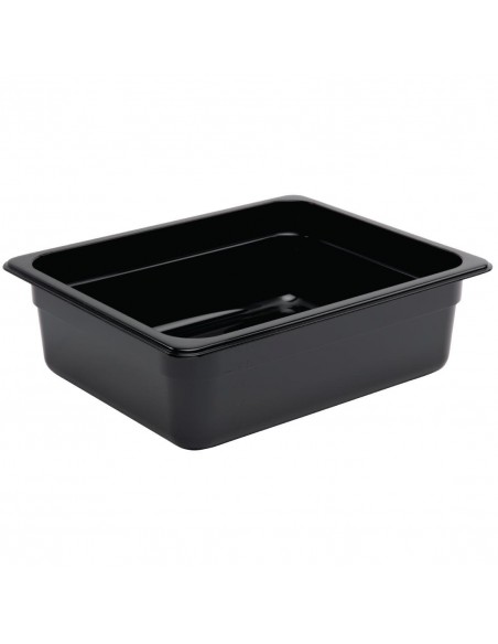 Vogue Polycarbonate 1/2 Gastronorm Container 100mm Black