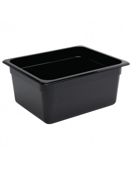 Vogue Polycarbonate 1/2 Gastronorm Container 150mm Black