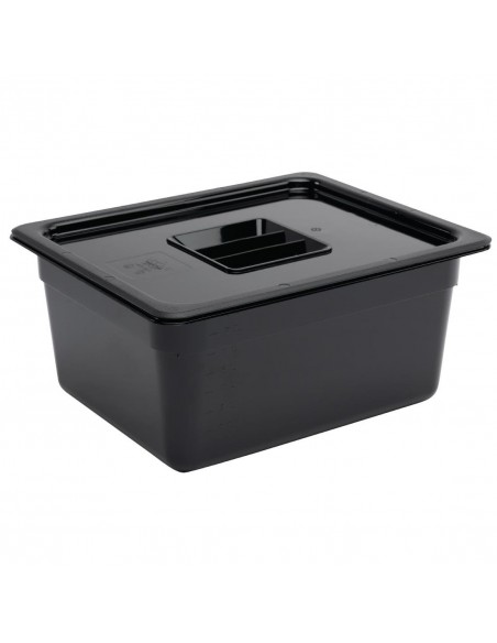 Vogue Polycarbonate 1/2 Gastronorm Container 150mm Black