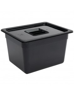 Vogue Polycarbonate 1/2 Gastronorm Container 200mm Black 2
