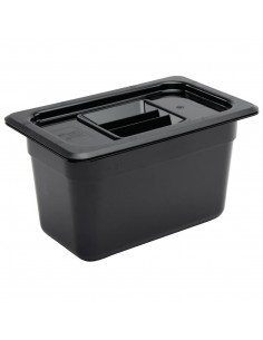 Vogue Polycarbonate 1/4 Gastronorm Container 150mm Black 2