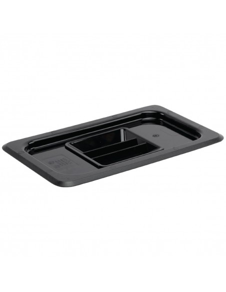 Vogue Polycarbonate 1/4 Gastronorm Lid Black
