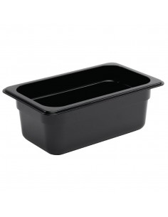 Vogue Polycarbonate 1/4 Gastronorm Container 100mm Black