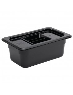 Vogue Polycarbonate 1/4 Gastronorm Container 100mm Black 2