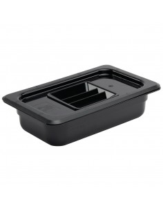 Vogue Polycarbonate 1/4 Gastronorm Container 65mm Black 2