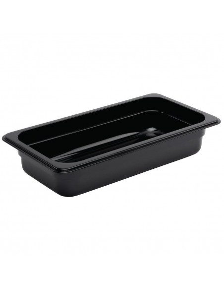 Vogue Polycarbonate 1/3 Gastronorm Container 65mm Black