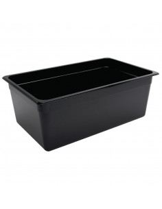 Vogue Polycarbonate 1/1 Gastronorm Container 200mm Black