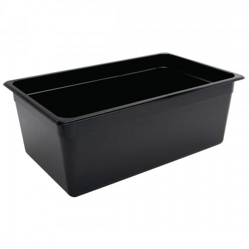 Vogue Polycarbonate 1/1 Gastronorm Container 200mm Black