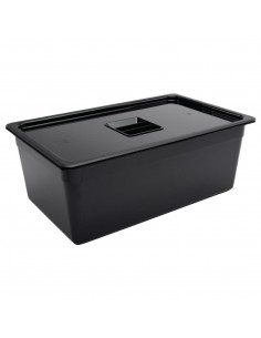 Vogue Polycarbonate 1/1 Gastronorm Container 200mm Black 2