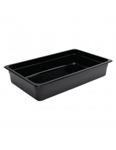 Vogue Polycarbonate 1/1 Gastronorm Container 100mm Black