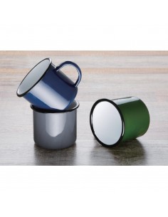 Olympia Enamel Mugs Green 350ml 2