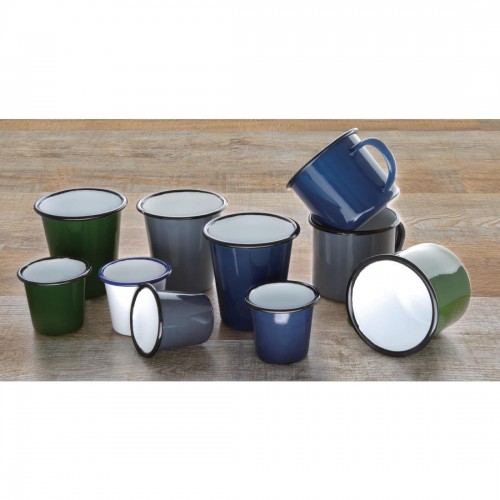 Olympia Enamel Mugs Green 350ml
