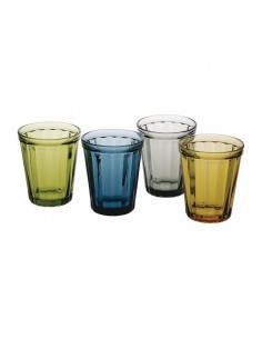 Olympia Cabot Panelled Glass Tumbler Blue 260ml 2