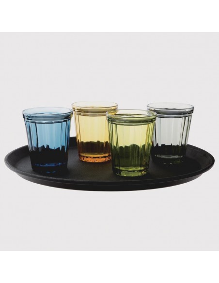 Olympia Cabot Panelled Glass Tumbler Blue 260ml