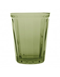 Olympia Cabot Panelled Glass Tumbler Green 260ml
