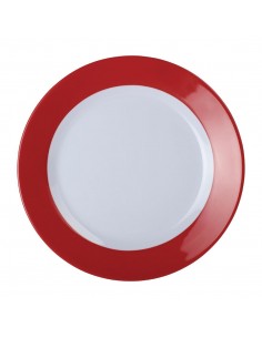 Kristallon Gala Colour Rim Melamine Plate Red 230mm