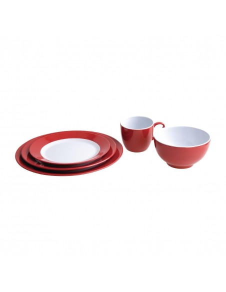 Kristallon Gala Colour Rim Melamine Plate Red 230mm