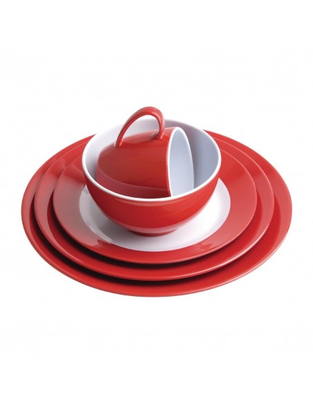 Kristallon Gala Colour Rim Melamine Plate Red 260mm